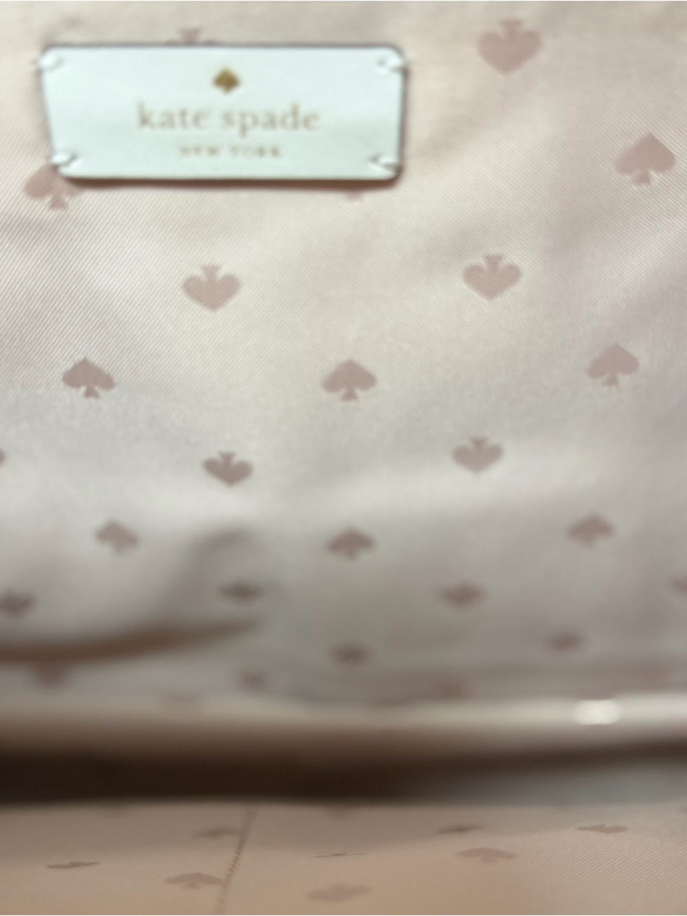 NWT Kate Spade New York White Leather Tote Bag with Orange Charm - Picture 5 of 7
